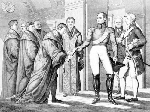 Вручение официальных документов об открытии университета. Автор А. Бродовский, 1828 